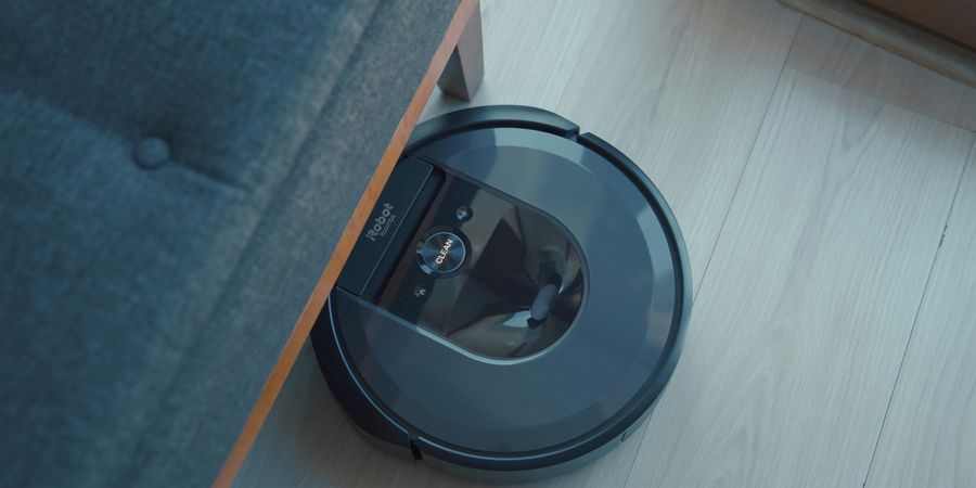 Robot vacuum cleaning under a couch